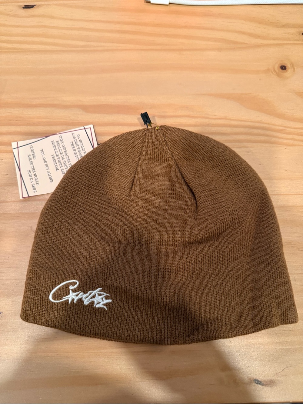 Brown Knit Corteiz Allstarz Beanie